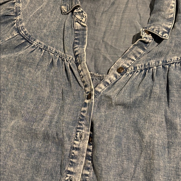 Jane and Delancey Light Blue Denim Blouse - Picture 2 of 4
